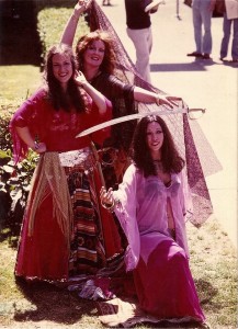 In 1979, Tamlayn had her first troupe experience dancing with Shaharazade  Troupe in Seattle while Inzar and Laurel Grey were co-directors. Here's Tamalyn, left, with Laurely Grey and Laura.